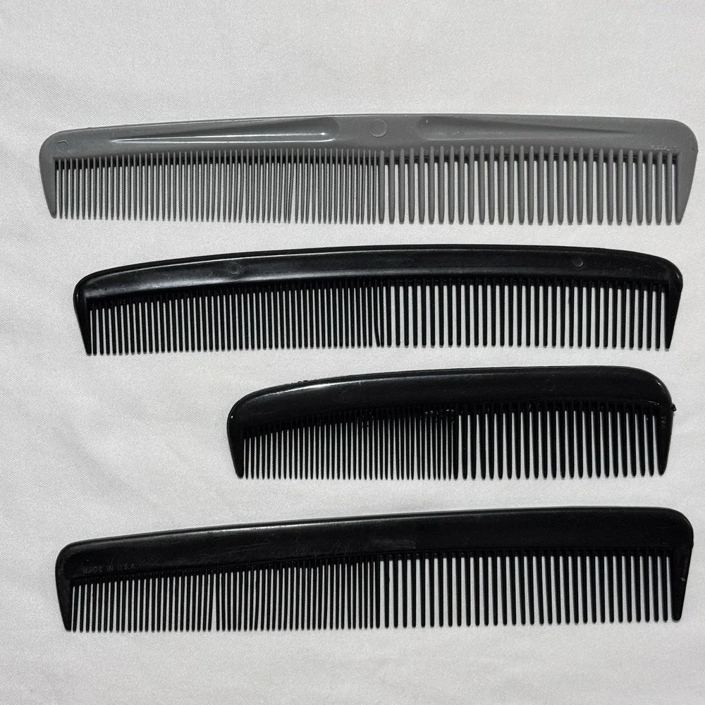 VINTAGE Comb Lot UNBREAKABLE, Goody & Misc Lot of 4 Men's Hair Combs